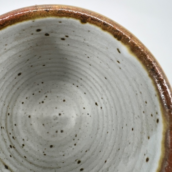 Handcrafted Pottery Goblet Cup/Chalice with Glazed Speckled Art Stone 7" Flower - Picture 6 of 12